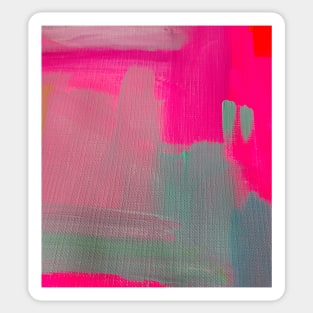 Fuschia Brushstrokes Abstract Art Sticker